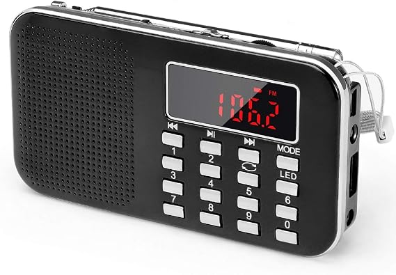 PRUNUS Mini Portable Radio AM FM Pocket Radio with MP3