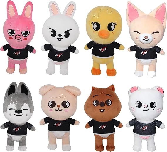 RHEETADA 8 PCS Skzoo Plushies Toys Set 8 Inches Cute Stuffed Animals Toy SKZ for Fans Boys and Girls