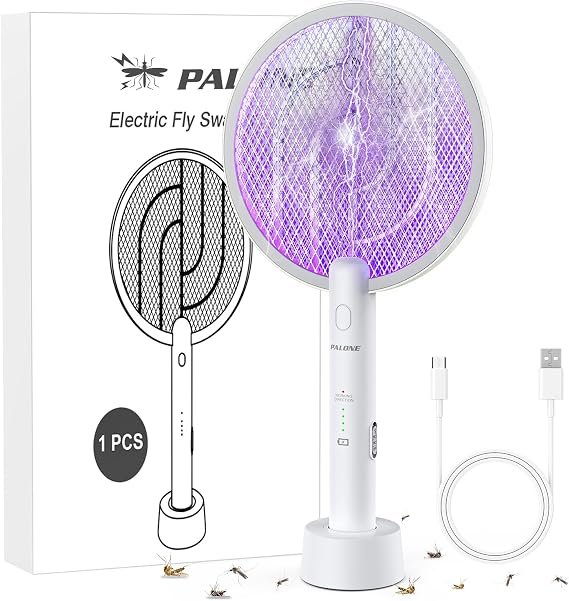 PALONE Electric Fly Swatter 4000V Bug Zapper Racket Dual Modes