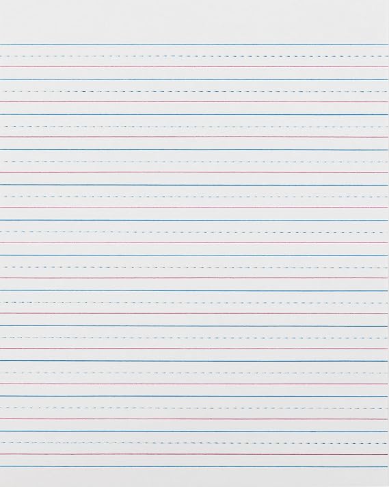 Zaner-Bloser Broken Midline Sulphite Paper, 500 Sheet, Ruled, 10.50-inch x 8-inch, 500Pack, White PaperPACZP2413