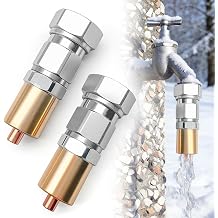 Outdoor Faucet Freeze Protection Valve,3/4 inch GHT Thread Spigot Freeze Protector Activates Below 37F/3C Heavy Duty Brass Winter Faucet Cover Alternative,2 Pcs