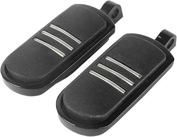 XFMT Black Aluminum Motorcycle Foot Pegs for Harley-Davidson Touring & Softail, Rear, Black
