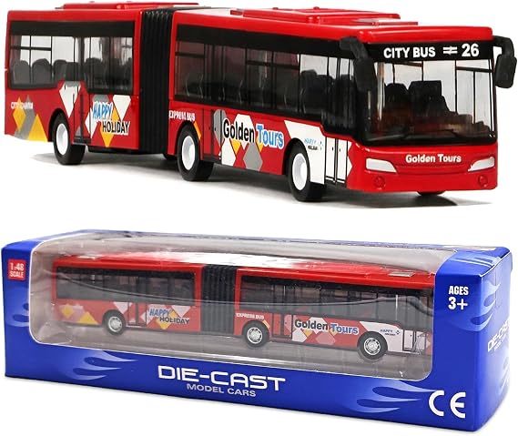 Bus Car, Bus Model Car Pull Back City Cars Trucks Vehicles BusmodelCar Play Vehicles CityBuses Vehicle Die-cast City Buses Cars Model Pull Back Vehicle Gift for Birthday (Red)