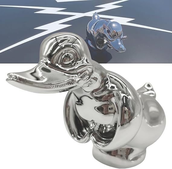 Angry Duck Hood Ornament,3D Car Chromed Metal Hood Ornament Electroplating Silver Color Polished,for Trucks Decors, Bar Pub Club Wall Decor, Cabinet, Bar (Silver)