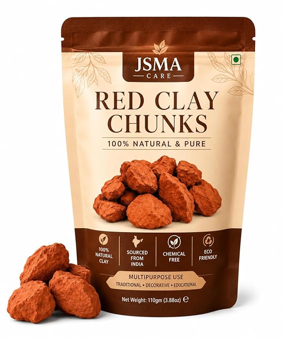 RED Edible Clay Chunks for Eating, 4 oz (110 g)