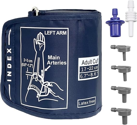 Small Blood Pressure Cuff, 17–22 cm Child BP Cuff with 6 Connectors | Adjustable Fit For Kids And Women, Compatible With Omron Monitor Models