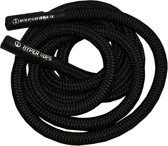 HYPERWEAR Hyper Rope Weighted Short Battle Rope 20 ft / 15 lb Black
