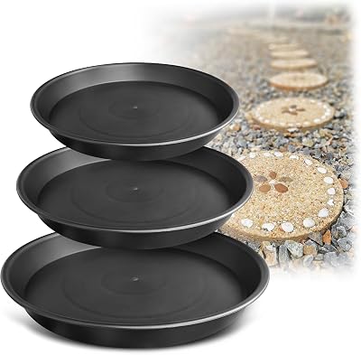 U0U 3 Size Round Stepping Stone Mold,10 11.4 12.6 Cement Molds for Concrete,Plastic Concrete Molds for Casting Garden Pathmate Pavement Precast and Forms Walkway