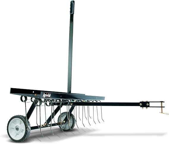 Agri-Fab AG45-0294 40-inch Working Width Spring-Tine Dethatcher - Black