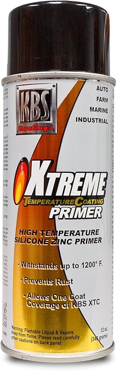 KBS Coatings 65100 Gray Xtreme Temperature Coating Zinc Silicon Primer, 12 oz (Aerosol)