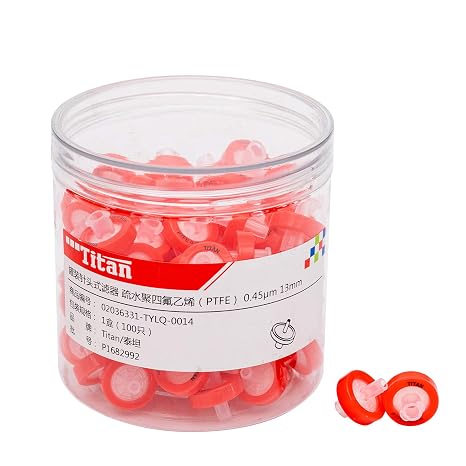 Syringe Filter PTFE Membrane 13mm Diameter 0.22m Pore Size Pack of 100