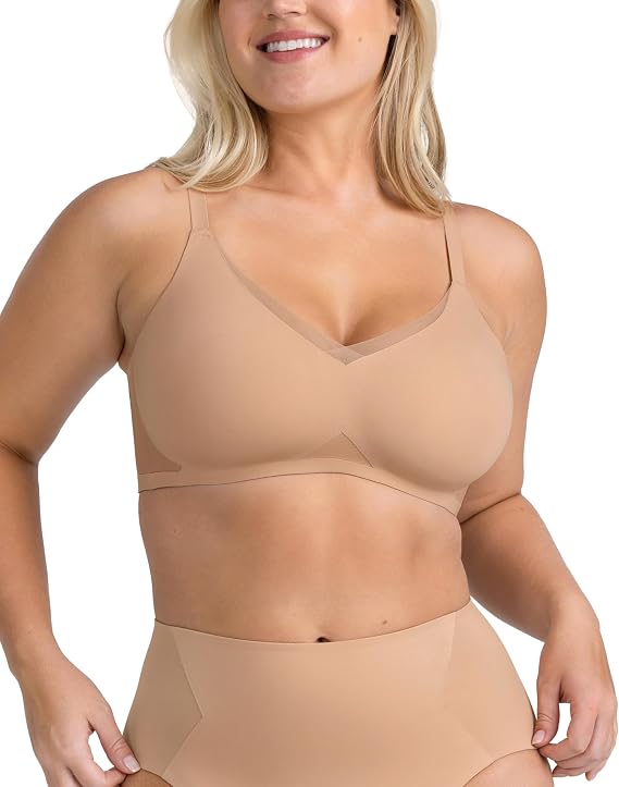 HONEYLOVE Bras for Women - Crossover Bra with No Underwire - Comfortable Wireless Support