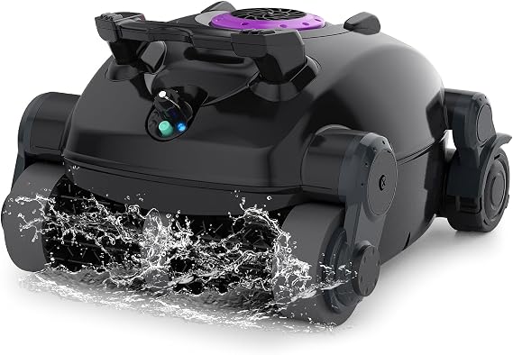 Cordless Robotic Pool Cleaner, Wall Climbing, Lightweight, Extended Battery Life, 8L Large Capacity, Advanced Dual-Motor, X1 Auto Pool Vacuum for Inground & Above Ground Pools Up to 1100 Sq.Ft, Purple