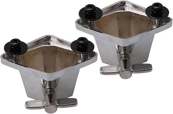 Lovermusic 2 Pieces Silver Floor Tom Leg Bracket Mount Replacement for Tom Drum Set