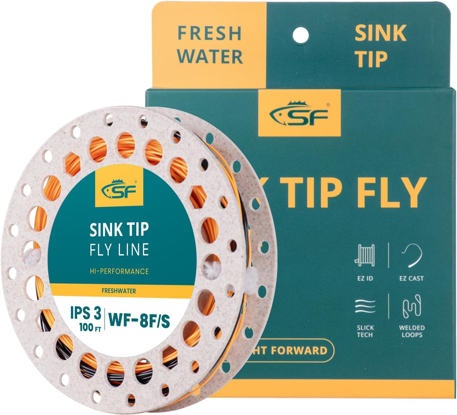 SF Sinking Tip Line Fly Fishing Line Weight Forward Taper Floating Sinking Tip Line OrangeBlack WF8FS IPS3