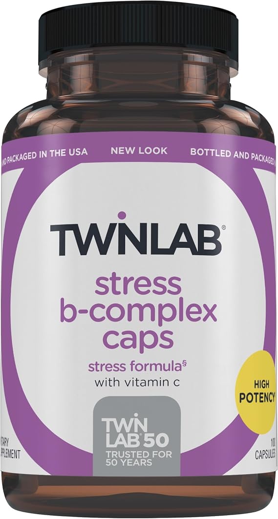 Twinlab Stress B-Complex Caps, Energy Support, 100 Capsules