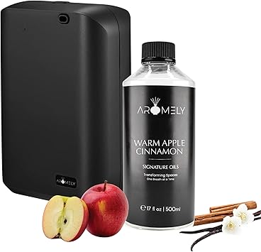 Aromely ARO X 25 Smart Scent Diffuser Bundle, Waterless Cold-Air System with Apple Cinnamon Scent Oil 500 ml
