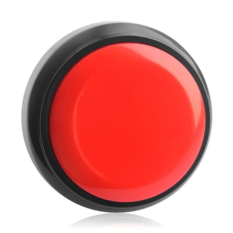 Recordable Sound Button - Pet Training Voice Recorder Buttons | 30-Second Custom Prank Sound Button for Gifts, Parties & Dog Commands Talking Answer Buzzers Funny Buttons (Battery Included)