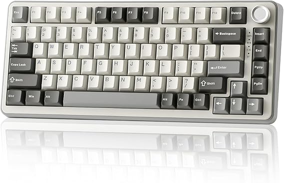 YUNZII B75 PRO 75% Wireless Mechanical Keyboard (Grey,Milk Switch)