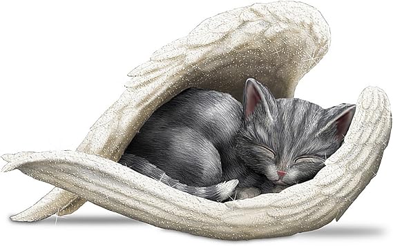 The Hamilton Collection Figurine: Cats Leave Paw Prints On Our Hearts Figurine