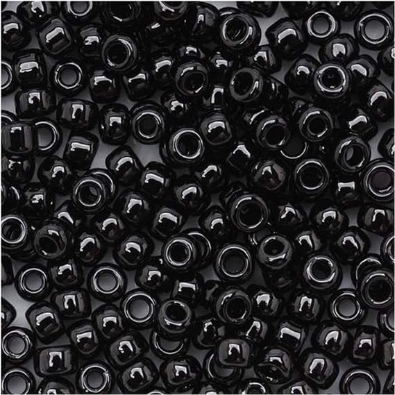 Toho Round Seed Beads 8/0#49 'Opaque Jet' 8 Gram Tube