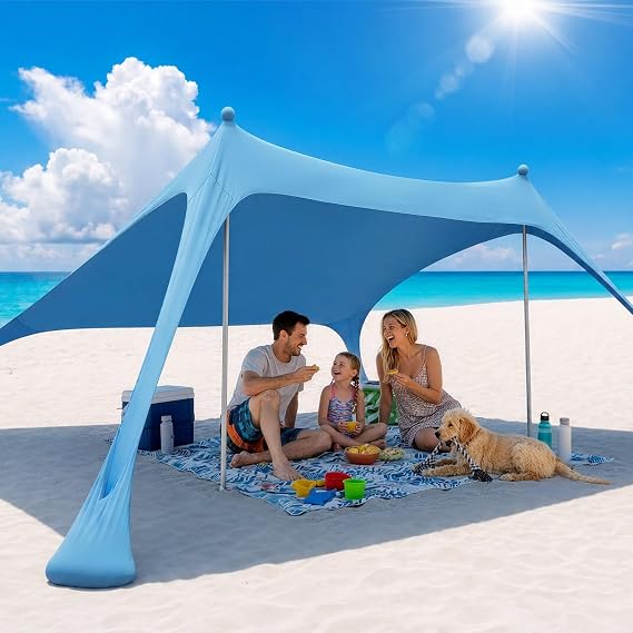 Sekey Aluminum Beach Shade Sun Shelter UPF 50+ Portable Beach Canopy