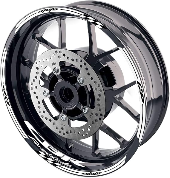 MC MOTOPARTS 17 inch Wheel Rim Stickers Decals Vinyl Glossy AA02 Compatible with CBR1000RR 04-24 09 10 11 12 13 14 15 16 17 18 19 20 21 22 23 24 WHITE