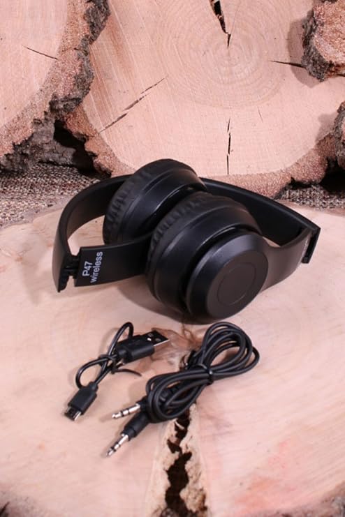 Teknosepetim Bluetooth Katlanabilir Kablosuz Kart Girişli Radyolu Kulaklık P47 Siyah