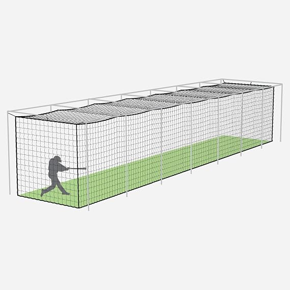 FORTRESS Baseball Batting Cage Nets | #36#42#62 Grade Heavy Duty HDPP Netting | Two Piece Baseball & Softball Cage Netting