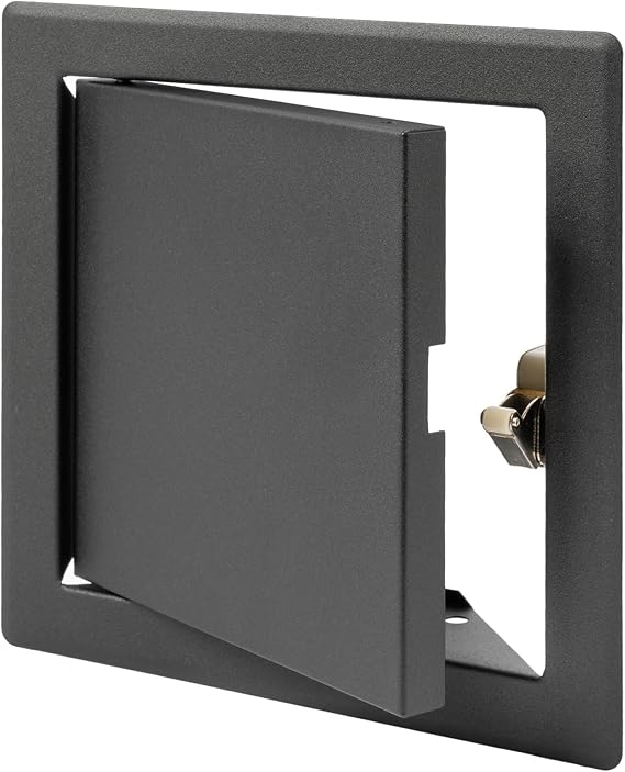 Vent Systems 6'' x 6'' Inch Anthracite Metal Access Panel with Click Function - Easy Access Doors - Access Panel for Drywall, Wall, Electrical and Plumbing Service Door