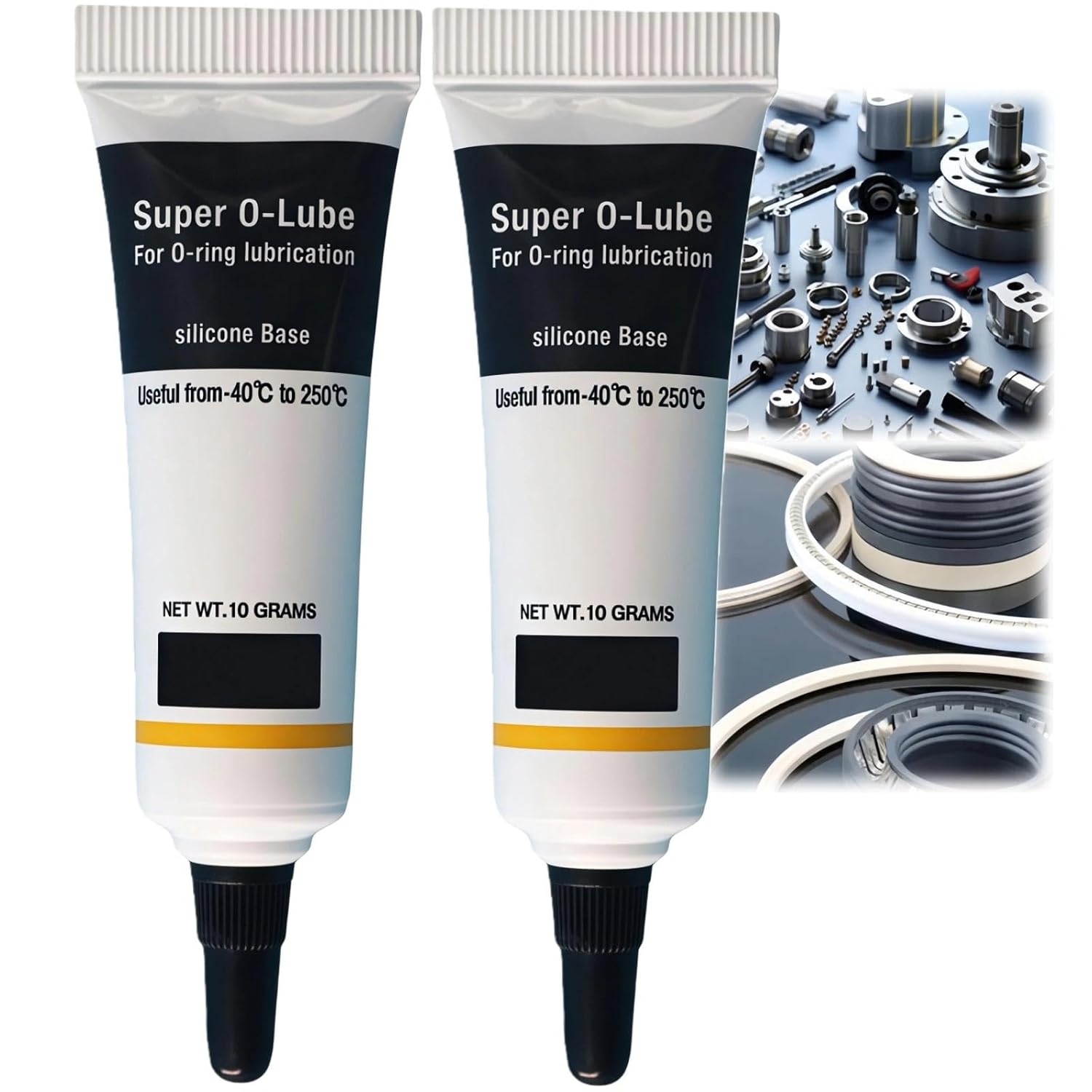 2PCS Silicone Grease for O-Rings, White Lithium Grease, Silicone Lubricant for Rubber Seals, Plumbers Silicones Greases Tube for Long-Lasting Protection, Waterproof Lubricant for Faucets, Valves &More