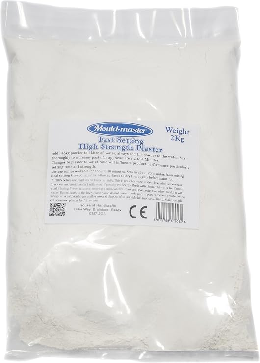 Mould-Master Fast Setting Hard Plaster 2Kg, White, 2 kg