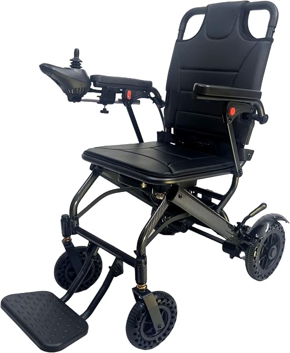 33lbs Lightweight Electric Wheelchair for Adults, Carbon Fiber & Aluminum Alloy, Foldable, Stylish, Compact Motorized Intelligent Portable Power, Airline Approved