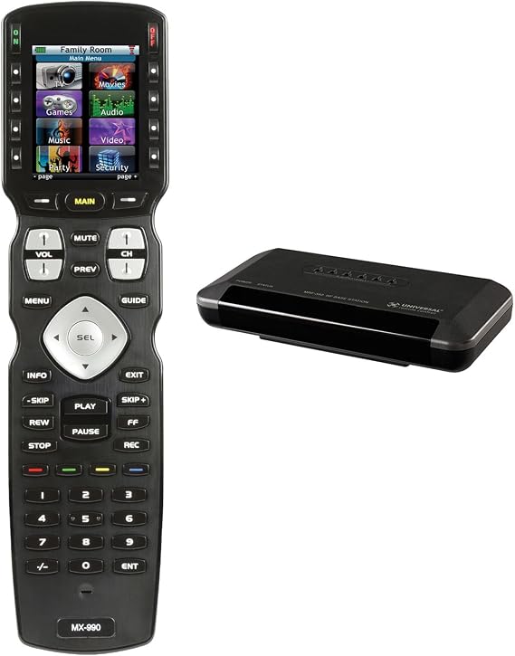 Universal Remote Color LCD MX-990 IR/RF Hard Button Remote Control with with MRF-350 RF to IR Base Station