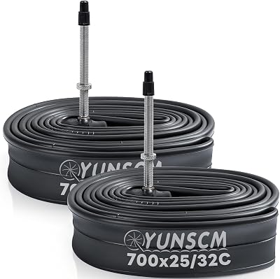 YUNSCM 700x25C26C28C30C32C Bike Tubes 2532-622 FV80mm Presta Valve, 700C Inner Tubes Compatible 700 x 25C 700x26C 700x28C 700x30C 700x32C Road Gravel Bike Tire Tubes -2-PCS G-296