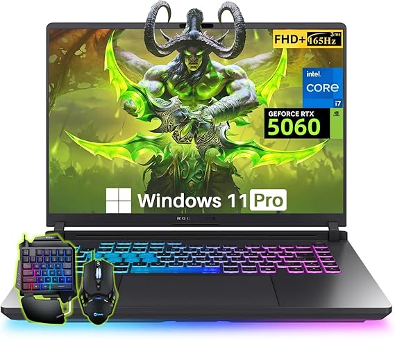 ASUS ROG Strix G16 Gaming Laptop, Intel i7-14650HX(Up to 5.2GHz), NVIDIA RTX 5060, 16" FHD+ 165Hz 3ms ROG Nebula Display, WiFi 7, Hires Audio, 32 GB DDR5, 1 TB SSD Gen 4, Windows 11 Pro