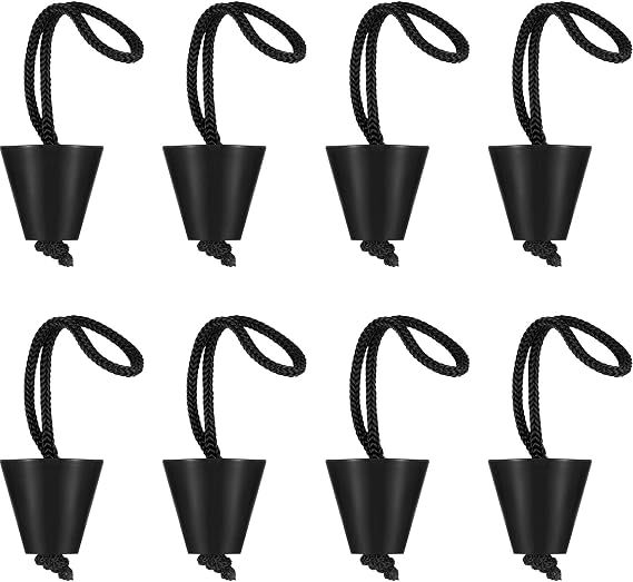 Sumind 8 Pieces 1.57 Inch Universal Kayak Scupper Plug Kit Silicone Scupper Plugs Drain Holes Stopper Bung with Lanyard for Sit on Top Kayak Accessories