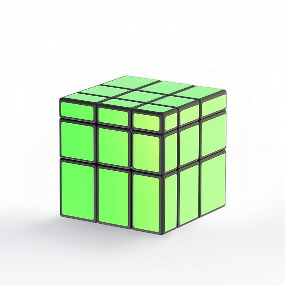 XMDCuber QY Toys Mirror Speed Cube 3 x 3 Fluorescent Green Glow-in-the-Dark Sticker Mirror Cube 57 mm