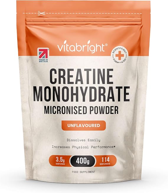 Creatine Monohydrate Powder Micronised | 400g Pouch | 114 Servings | 200 Mesh Easy Dissolving Pure Powder