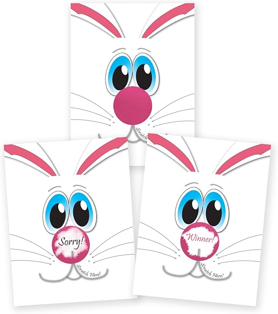 My Scratch Offs 26 Pack Easter Bunny Scratch Off Game Cards Raffle Tickets Fun and Easy Party Favors
