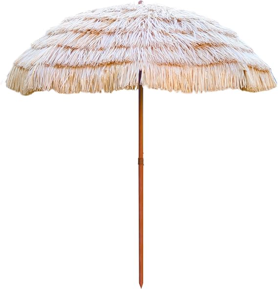 FOREVER BAMBOO Tiki Thatch Beach and Patio Umbrella Hawaiian Style Palapa with UV Protection