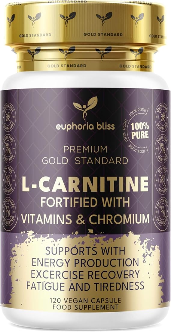 L-Carnitine Capsules 3000mg - L-Carnitine Formula with Vitamins D & B - High Strength L-Carnitine Tartrate Supplement – 120 Vegan Tablets – Supports Energy, Metabolism, Reduces Tiredness & Fatigue