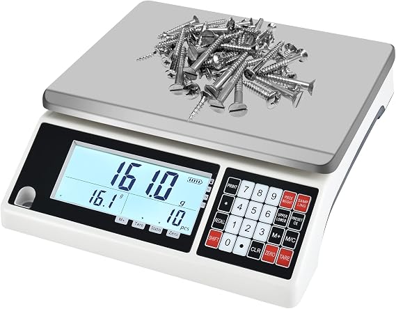 Industrial Counting Scale (30kg, 0.5g) Precision Electronic Gram Scale for Parts and Coins Piece Counting Scale, Digital Inventory Counting Scale with Built-in Battery (g/kg/lb)