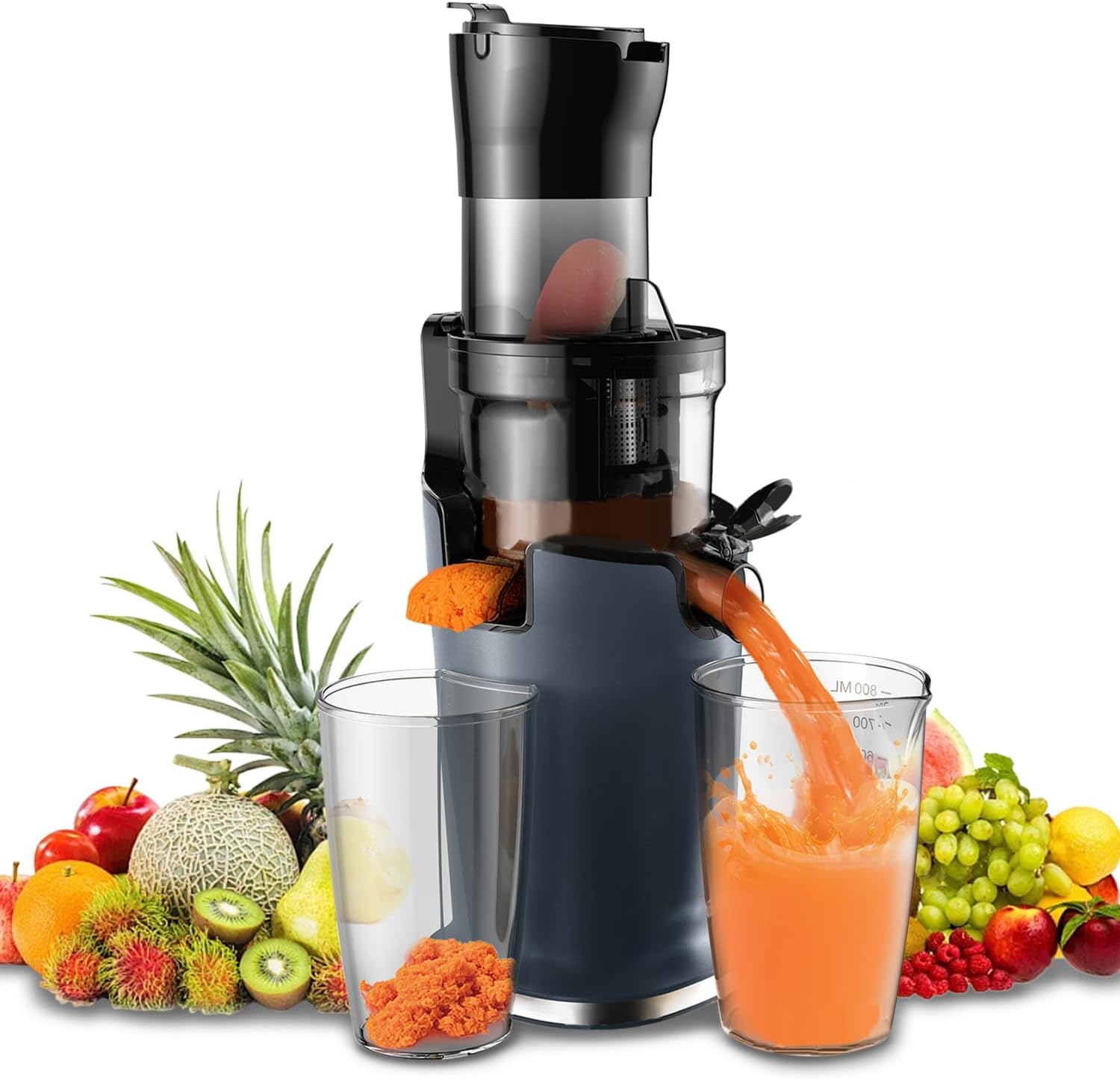 Slow Juicer, Slow Speed, Juicer, Silent, High Juice Ratio, Squeezed Scum Separation, Not Easy to Oxidize, Compact, Whole, Easy to Clean, Easy Installation, Cold Press Juicer, Wide Slot, Fruits,