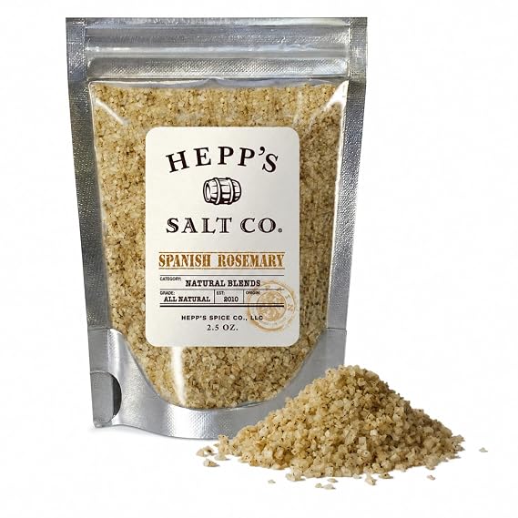HEPP'S Salt Co. ROSEMARY SALT | Sea Salt for Steak & Chicken, 2 oz | Spanish rosemary flavor, Perfect for steak, chicken and potatoes, Rich herb flavor, Small batch