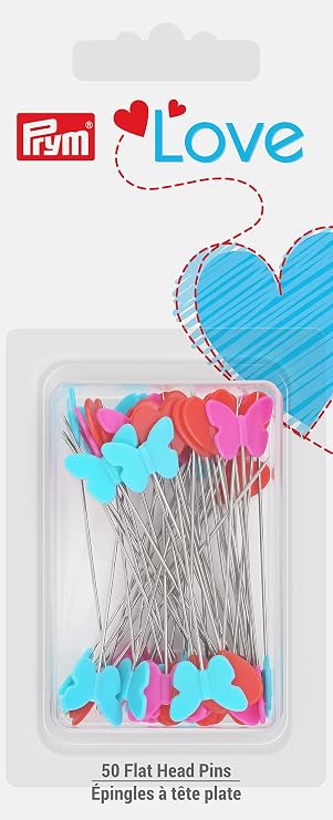 Prym Love 2-1/8", 50 pc Flat Head Pins, Multicolor (60100)