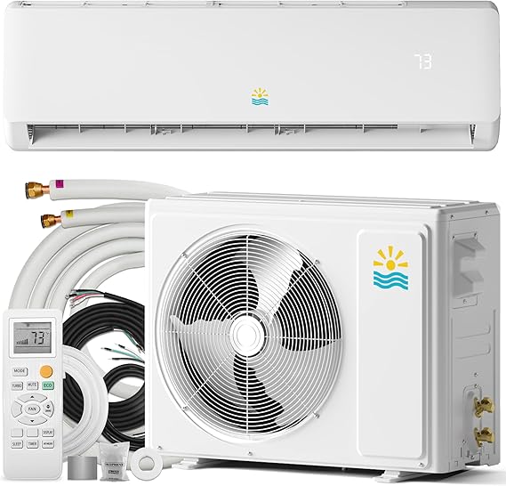 Rellytech Mini Split AC/Heating System - 18000 BTU Mini Split AC Unit Inverter Heating and Cooling, 19 SEER2 230V Energy Efficient Ductless Air Conditioner Up to 1250sq.ft, Pre-charged System | Ductless air conditioner, energy efficient, pre-charged system, up to 1250sq.ft coverage, inverter heating and cooling