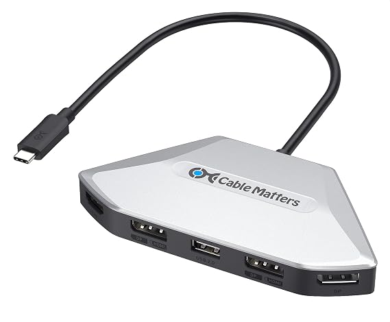 Cable Matters 4K Quad Display USB C MST Adapter, Dual Function HDMI/DP