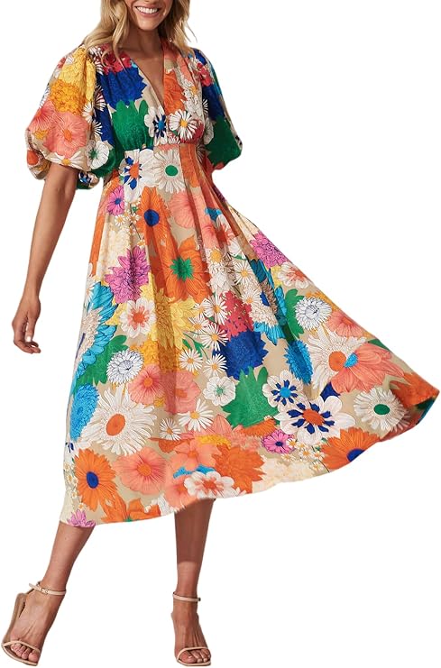 Maxigerui Women's Summer Floral Maxi Dress Spring Wedding Guest Dress 2026