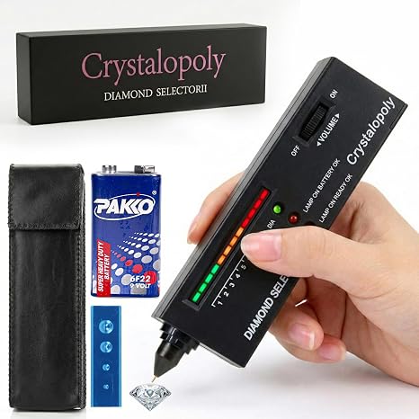 Diamond Tester 2 Kit High Precision Jewelry Testing Device with Moissanite Sample, Portable Diamond Selector Tool for Jewelers, Collectors, Pawn Shops & Gemstone Verification